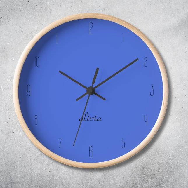 Elegant and Chic Royal Blue and Black Name  Clock (Creator Uploaded)