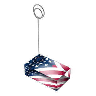 Elegant and Classic Patriotic USA Flag, Minimalist Place Card Holder