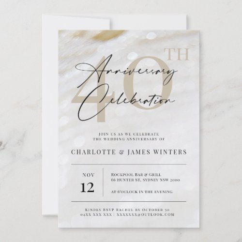 Elegant and classic pearl texture 40th anniversary