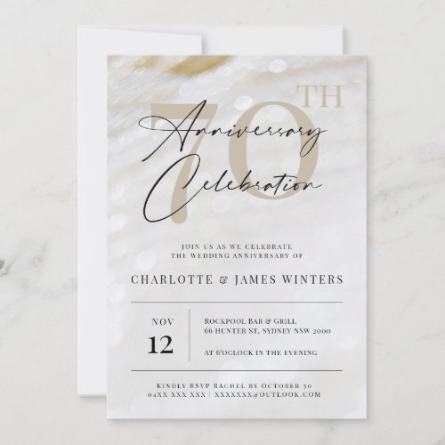 Elegant and classic pearl texture 70th anniversary