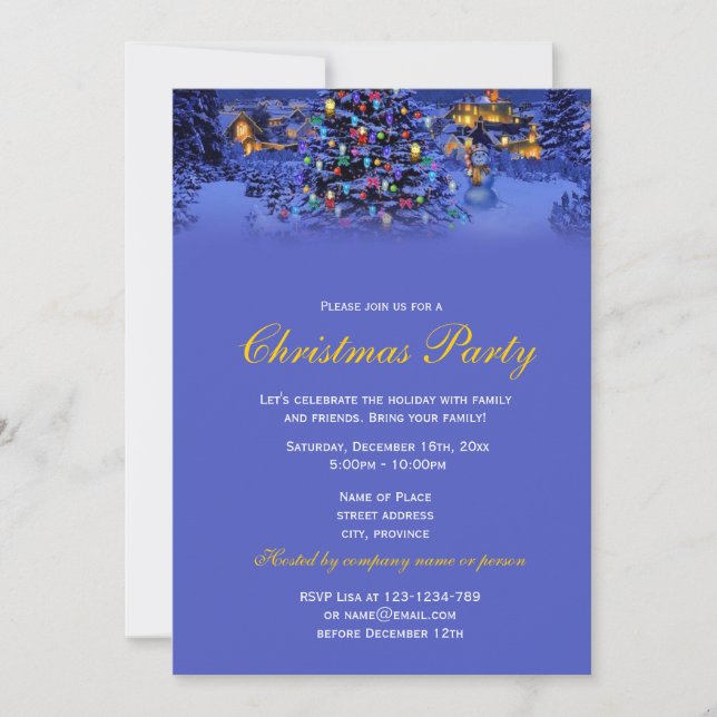Elegant and classic vintage Christmas holiday Invitation (Front)