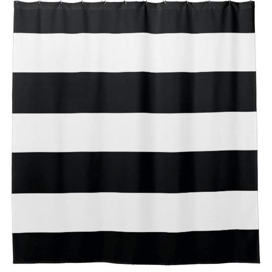 Elegant And Classy Black And White Stripes Pattern Shower Curtain