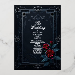 Elegant and Classy Black Wedding Invitation Foil Invitation