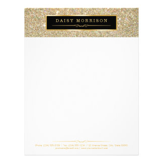 Elegant and Classy Gold Glitter Sparkles Letterhead