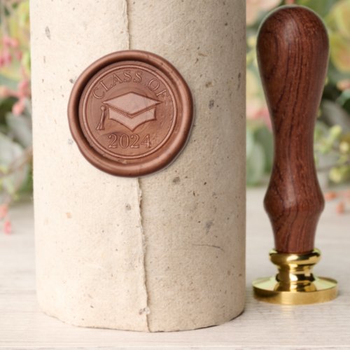 Elegant and Classy Grad Cap Class of 2024 Wax Seal Stamp