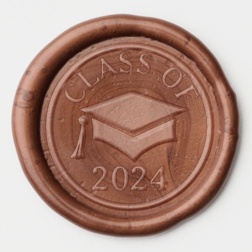 Elegant and Classy Grad Cap Class Year Wax Seal Sticker