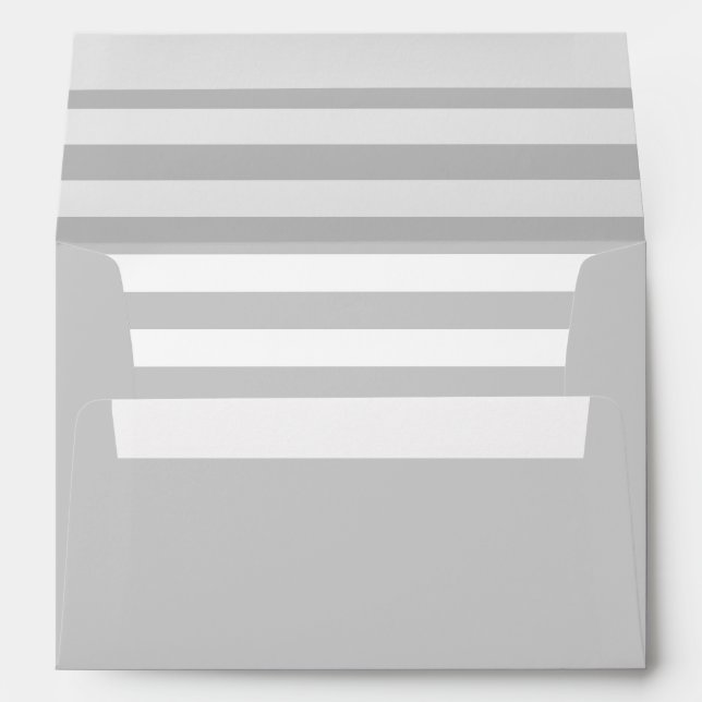 Elegant and Classy Grey and White Stripes Envelope (Back (Bottom))