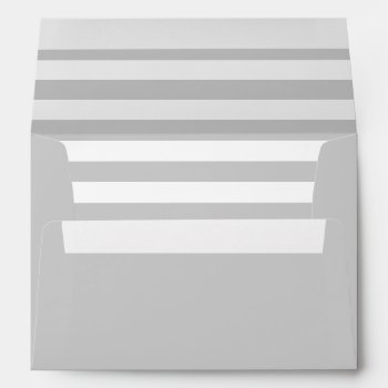 Elegant And Classy Grey And White Stripes Envelope by weddingsNthings at Zazzle