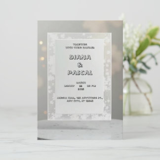 Elegant and classy invitation, on a gray backgroun invitation