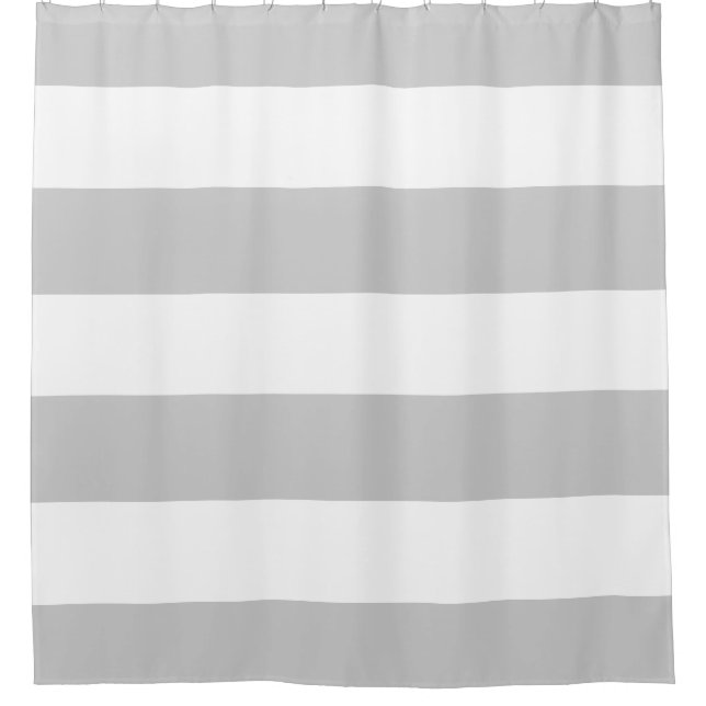 Elegant and Classy Light Grey and White Stripes Shower Curtain (Front)