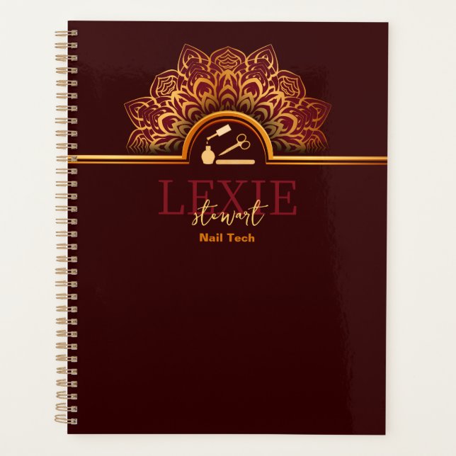 Elegant and Classy Nail Tech  Planner (Front)