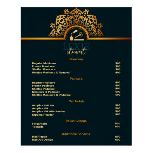 Elegant and Classy Nail Tech Price List Poster