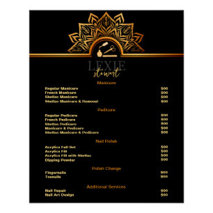 Elegant and Classy Nail Tech Price List Poster