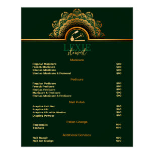 Elegant and Classy Nail Tech Price List Poster