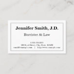 [ Thumbnail: Elegant and Clean Barrister at Law Business Card ]