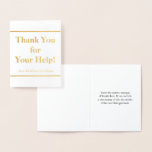 [ Thumbnail: Elegant and Clean "Thank You For Your Help!" Card ]