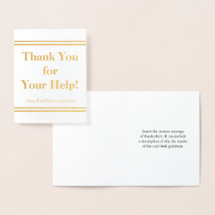Elegant and Clean "Thank You for Your Help!" Card