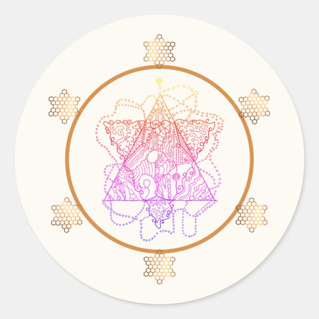 Elegant and Colorful Jewish Wedding  Classic Round Sticker (Front)