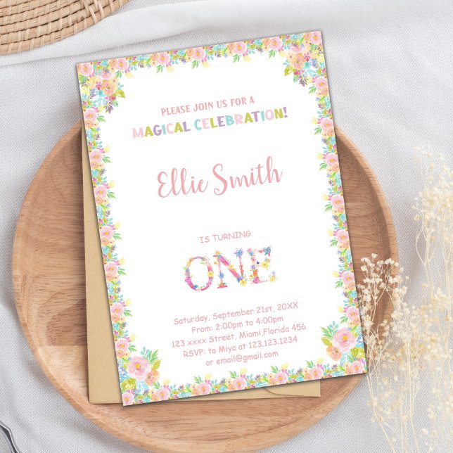 Elegant and Colorful Party Invite (Floral Birthday Invitations)