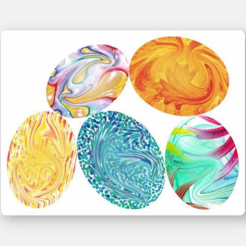 Elegant and Colorful Swirled Easter Eggs  Sticker