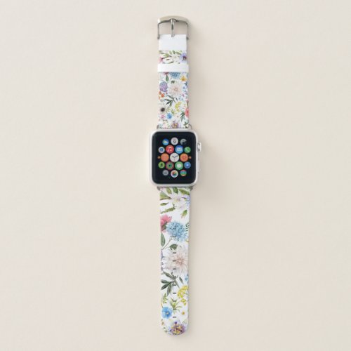 Elegant and Colorful Wildflower Pattern Apple Watch Band