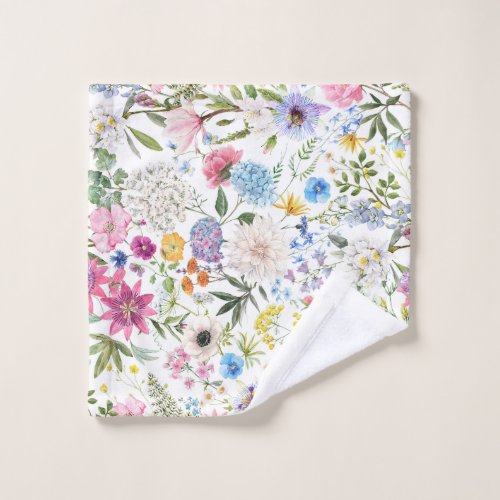 Elegant and Colorful Wildflower Pattern Bath Towel Set