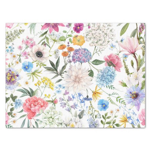 Elegant and Colorful Wildflower Pattern Tissue Paper