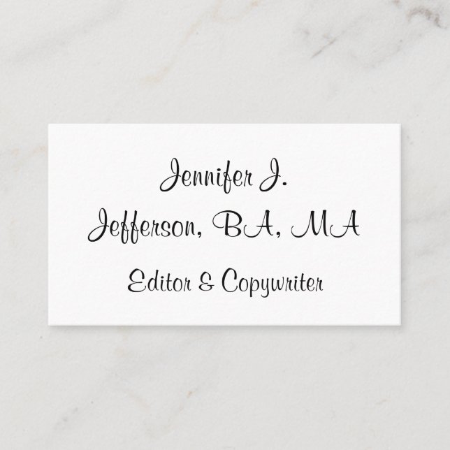 Elegant and Customizable Editor Business Card (Front)