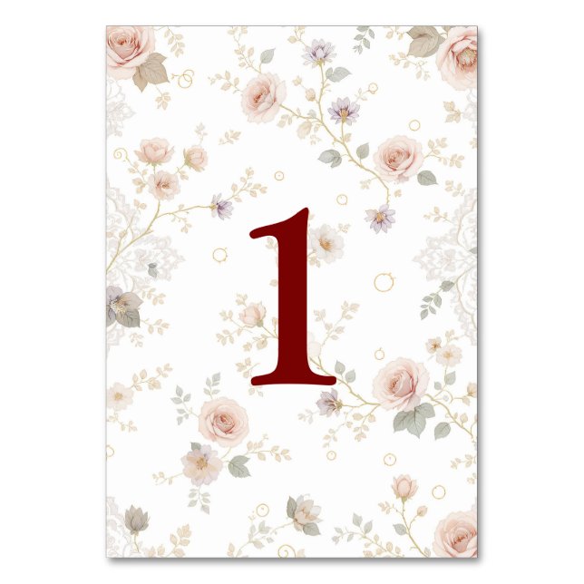 Elegant and customizable table numbers (Front)