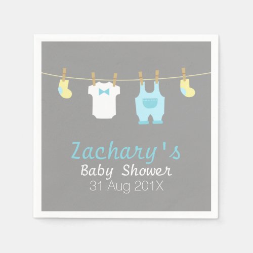 Elegant and Cute Baby Boy Clothes Baby Shower Napkins