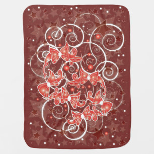 Elegant and Cute Christmas Bows and stars Baby Blanket
