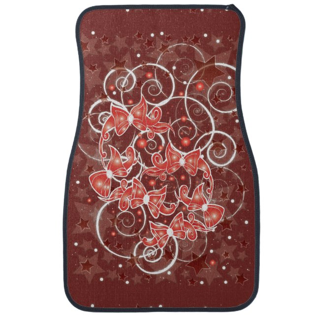 Elegant and Cute Christmas Bows and stars Car Mat (Front)