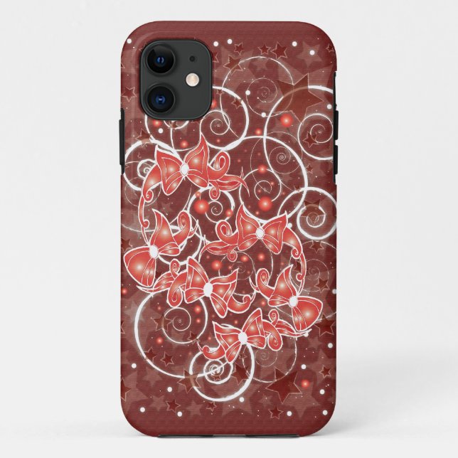 Elegant and Cute Christmas Bows and stars Case-Mate iPhone Case (Back)