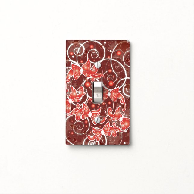 Elegant and Cute Christmas Bows and stars Light Switch Cover (In Situ)