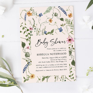 Elegant and Cute Floral Baby Shower Invitation