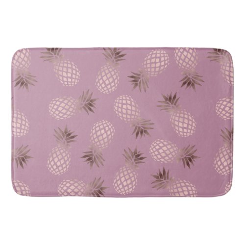 Elegant and cute rose gold pineapple pattern bath mat