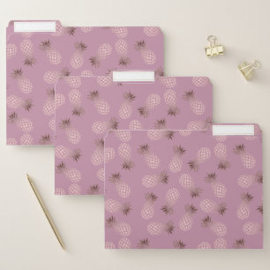 Elegant and cute rose gold pineapple pattern file folder
