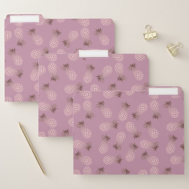 Elegant and cute rose gold pineapple pattern file folder (Set)