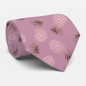 Elegant and cute rose gold pineapple pattern neck tie