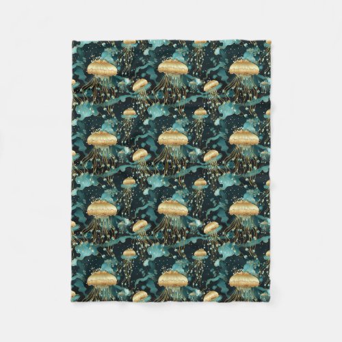 Elegant and Ethereal Jellyfish  Fleece Blanket