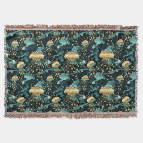 Elegant and Ethereal Jellyfish  Throw Blanket