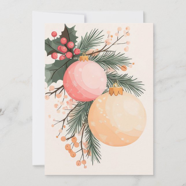 Elegant and festive Holiday Greeting Card (Front)