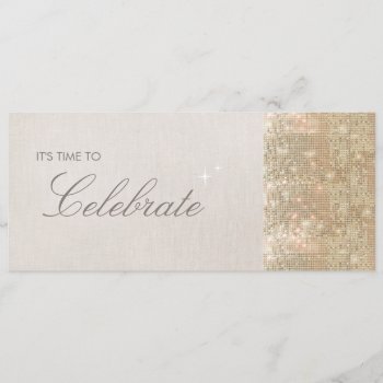 Elegant And Festive Sparkly Gold Sequins Party Invitation by pixiestick at Zazzle
