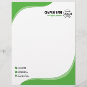 Elegant and fluid green letterhead