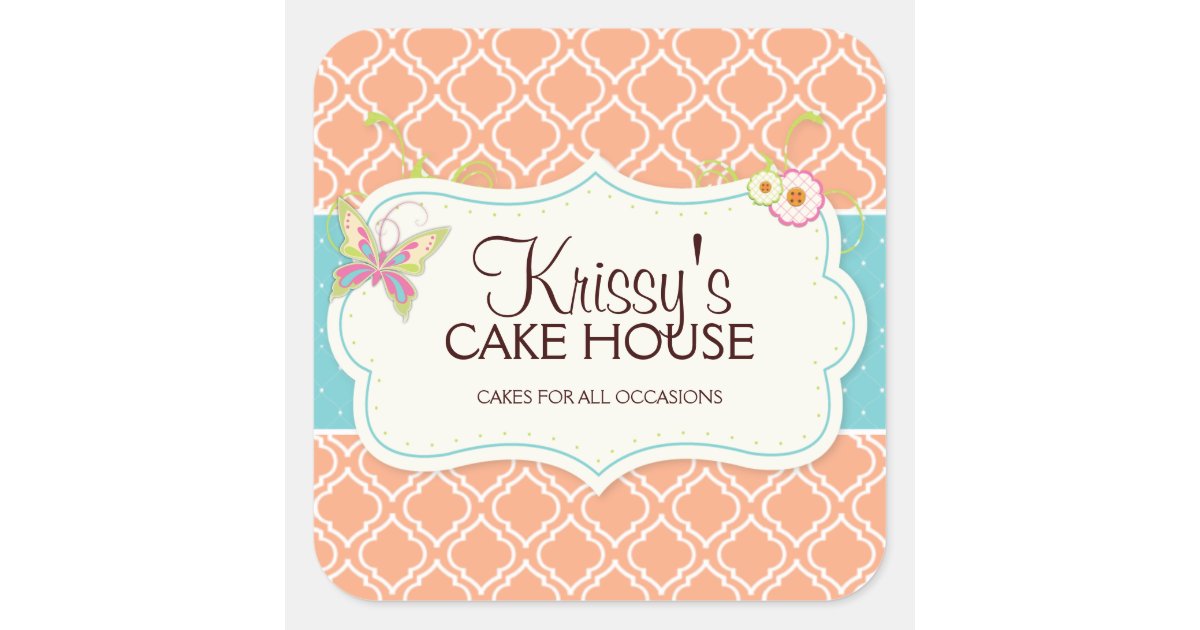 elegant and fun bakery box stickers zazzlecom