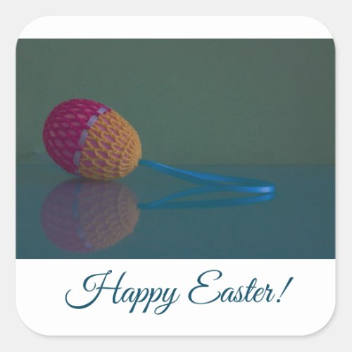 Elegant and Fun Easter Egg Holiday Square Sticker 