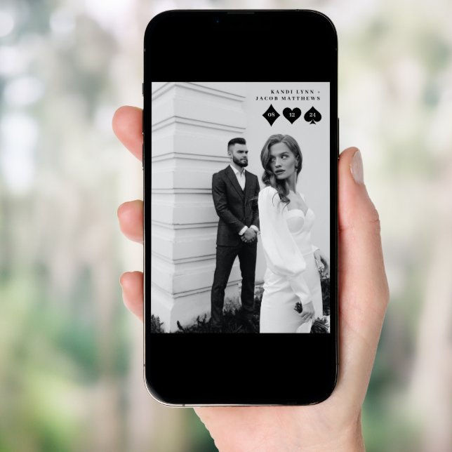 Elegant and Fun Las Vegas Elopement Announcement  (Front Digital)