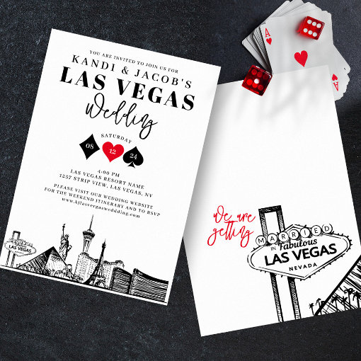 Elegant and Fun Las Vegas Wedding Invitation Zazzle