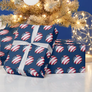 Elegant and Fun Pattern of Patriotic American Flag Wrapping Paper