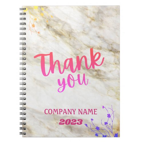 Elegant and Functional Name Customize White Marble Notebook